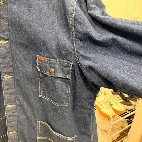 Vintage Big Smith Denim Chore Jacket Quilted Lined Made in USA Mens 50 XL - Picture 6 of 14